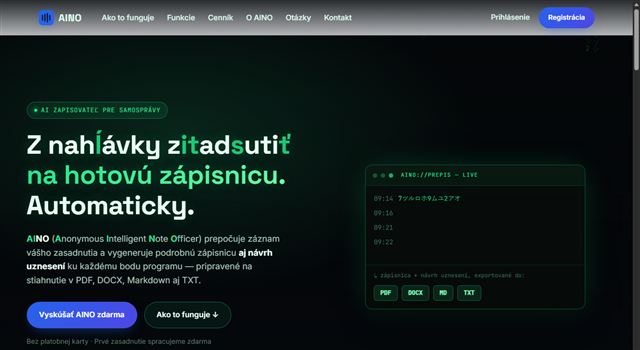 Náhľad aplikácie AINO