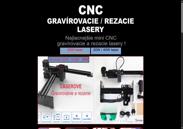 Náhľad stránky CNCLasery.sk