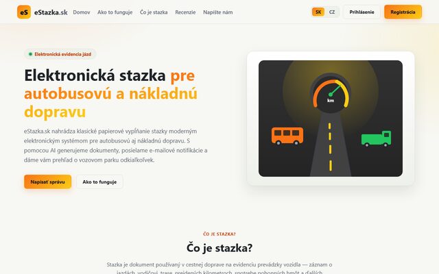 Náhľad stránky eStazka.sk