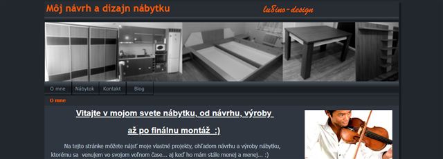Náhľad stránky Lu8ino.sk s návrhmi nábytku