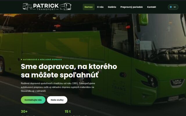 Náhľad stránky Patrick Transport